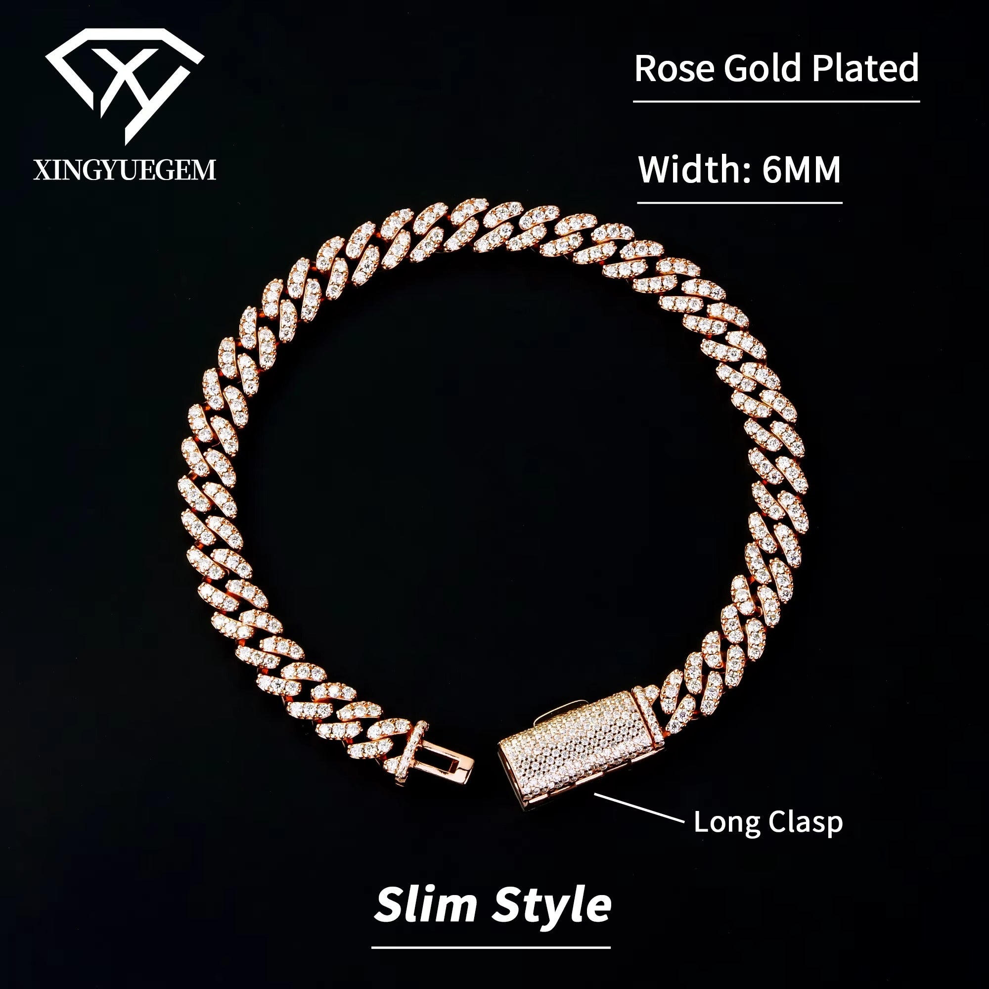 VVS Moissanite cuban link bracelet